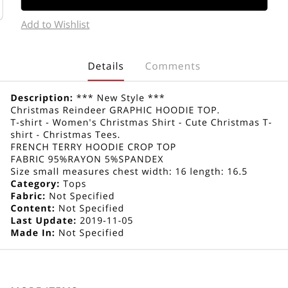 Reindeer Hoodie T-shirt Top - Picture 3 of 3